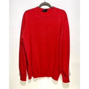 Faconnable 100% wool sweater made in scotland red winter classic casual men XL